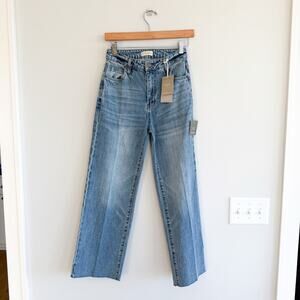 Oliver Logan Aberdeen Denim High Rise Wide Leg Jeans Blue 25 NWT